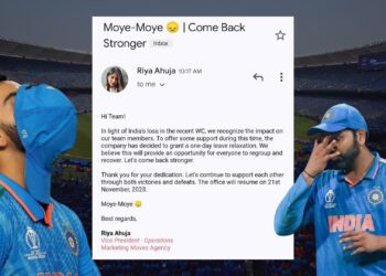 Marketing Moves Agency teams up against Monday Blues after India’s loss in the World Cup, granted 1 day off for mental well-being!